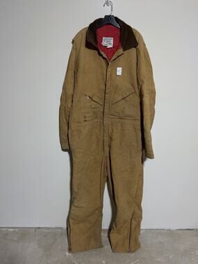 Vintage‎ Walls Zero-Zone Insulated Coveralls Mens 3XL Brown Duck Canvas Work USA